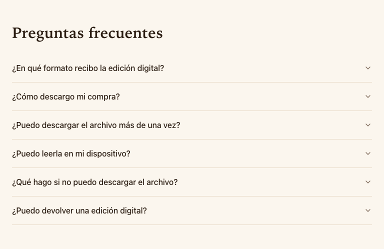 Bloque de preguntas frecuentes generado por el asistente