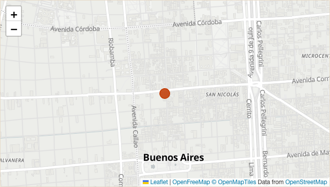 Bloque de mapa con la ubicación de la tienda generado por el asistente