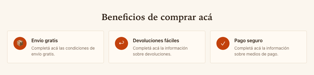 Bloque de beneficios generado por el asistente